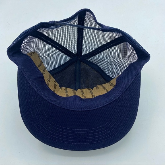 2 Vintage NBC Sports Patch Snapback Hat Trucker Mesh Cap USA K-Brand Denim/Navy - Picture 5 of 7